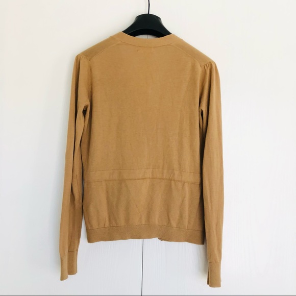 Beautiful tan color cardigan with self belt - Picture 5 of 9